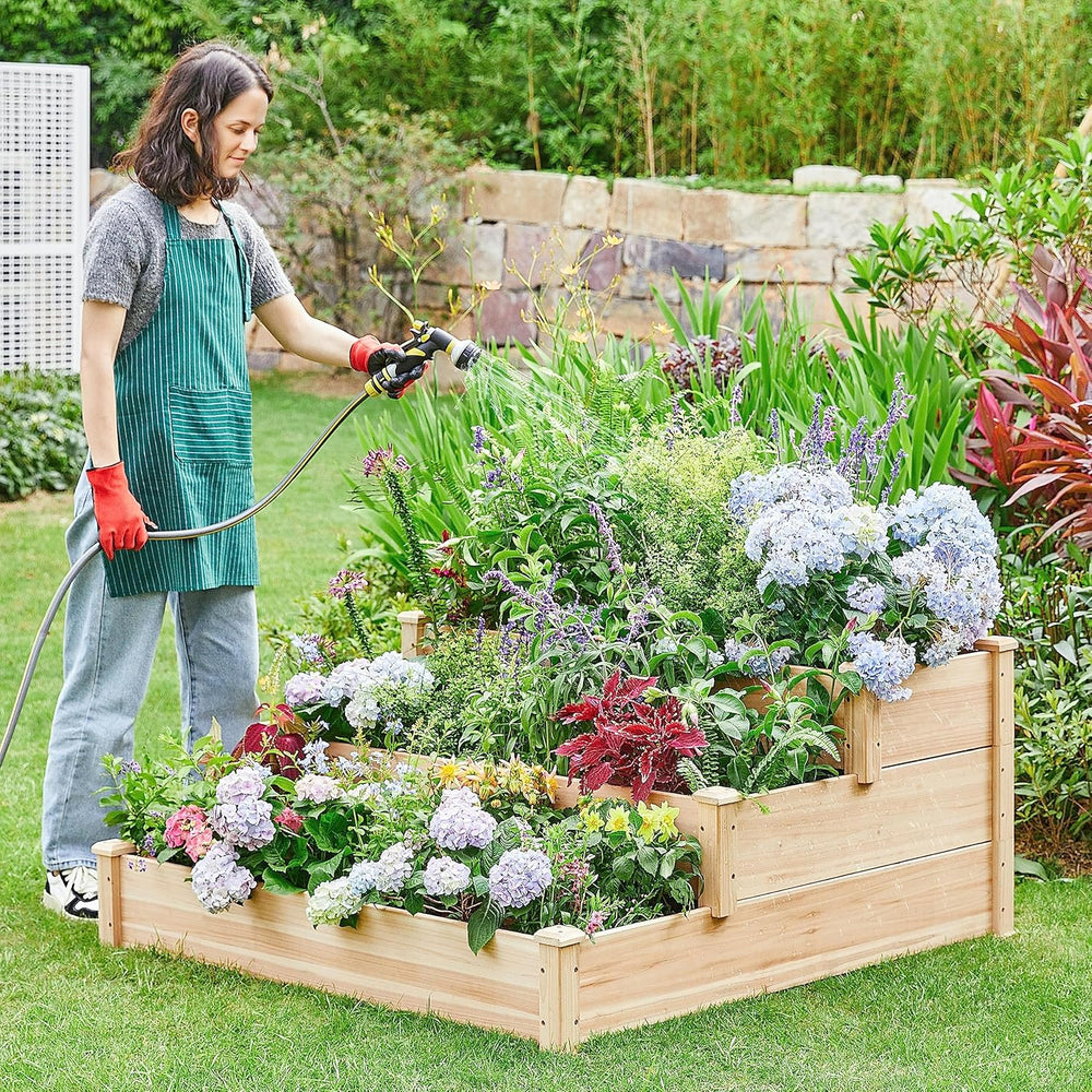 Yaheetech 3 Tier 47 x 47 x 22in Raised Garden Bed Horticulture Outdoor Elevat...