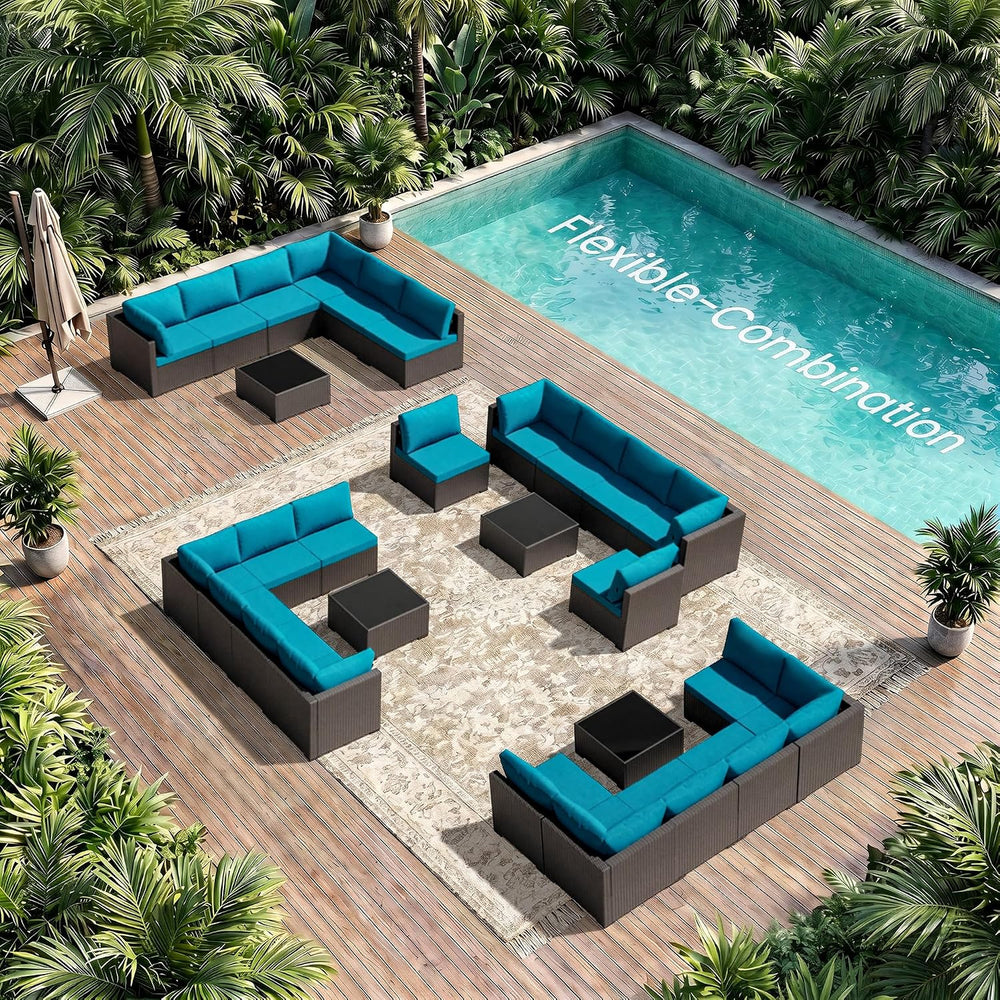 Patio Furniture Set - All-Weather - 7 Piece Patio Outdoor Conversation Set, M...