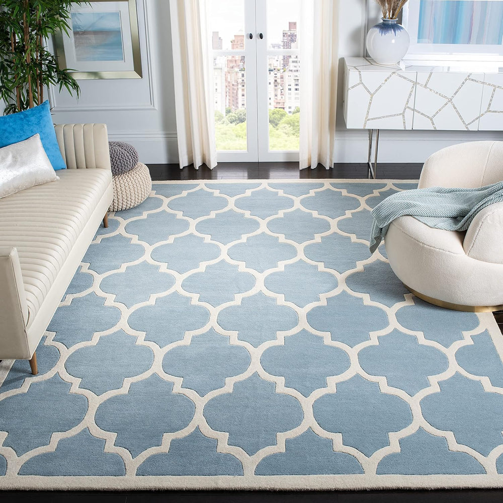 SAFAVIEH Chatham Collection Area Rug - 10' x 14', Blue & Ivory, H...