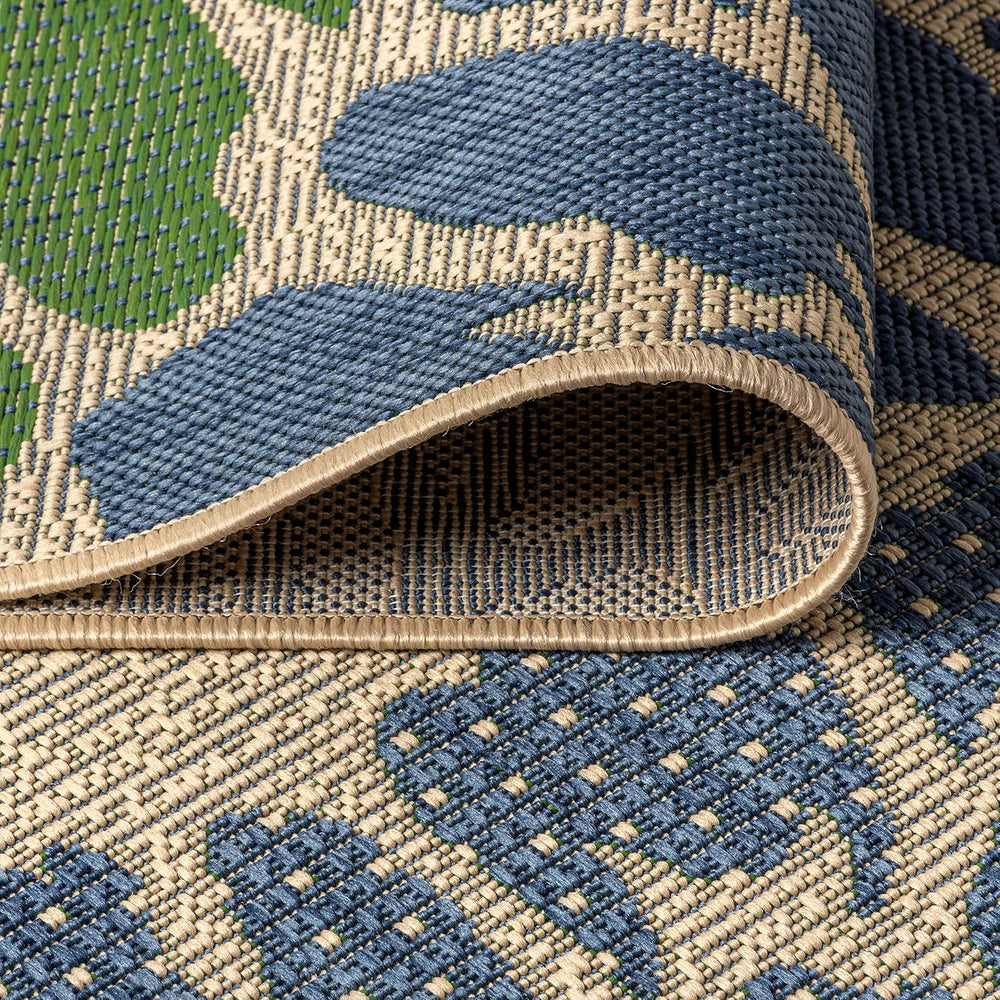 JONATHAN Y Floral Textured Weave Indoor Outdoor Area Rug 8X10 Navy/Green, Zin...