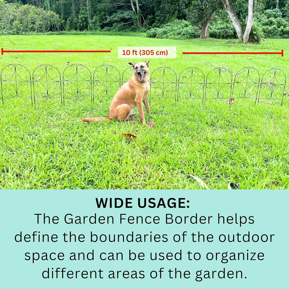 ShopLaLa Garden Fence Border Animal Barrier (10 Panels) 12in(L) x 24in(H) Met...