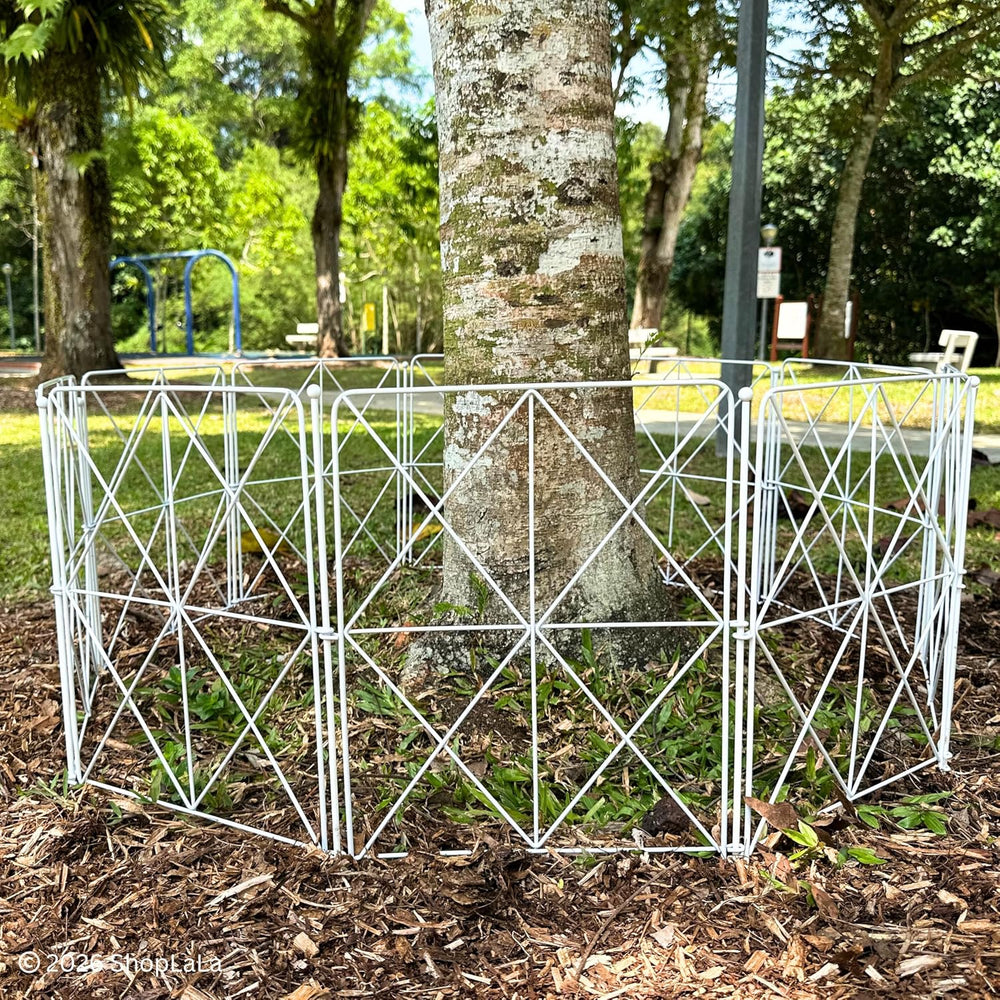 ShopLaLa Garden Fence (10 Panels) 12.5in(L) x 16.5in(H) Decorative White Meta...