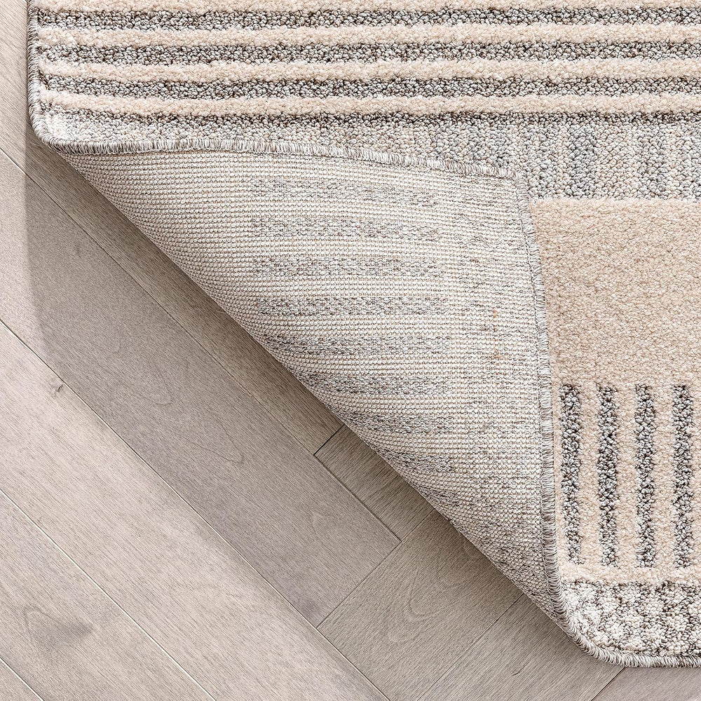 Well Woven Harlow Collection Briar Beige - Modern Tribal Minimalist Geometric...