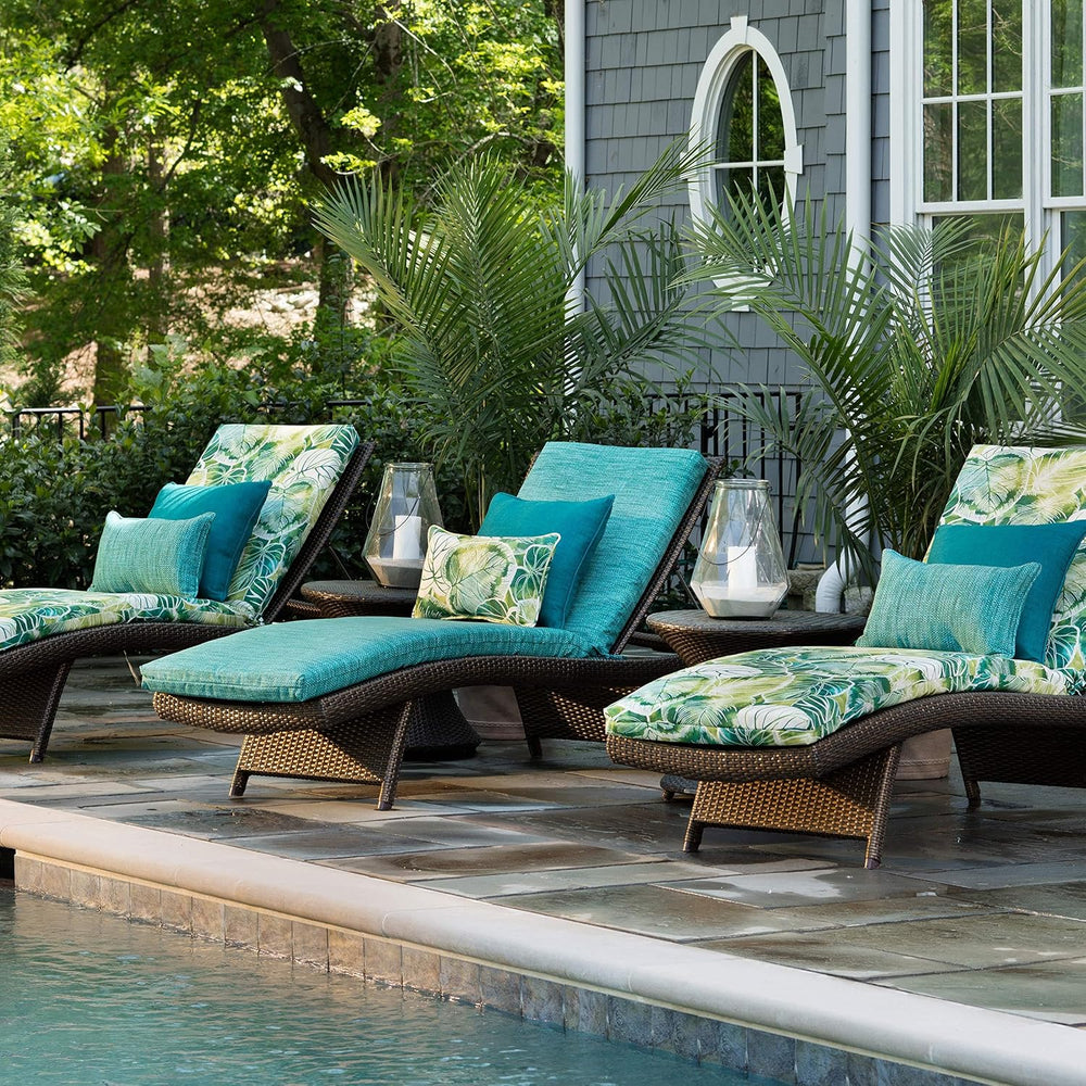 Pillow Perfect Botanical Indoor/Outdoor 1 Piece Split Back Chaise Lounge Cush...