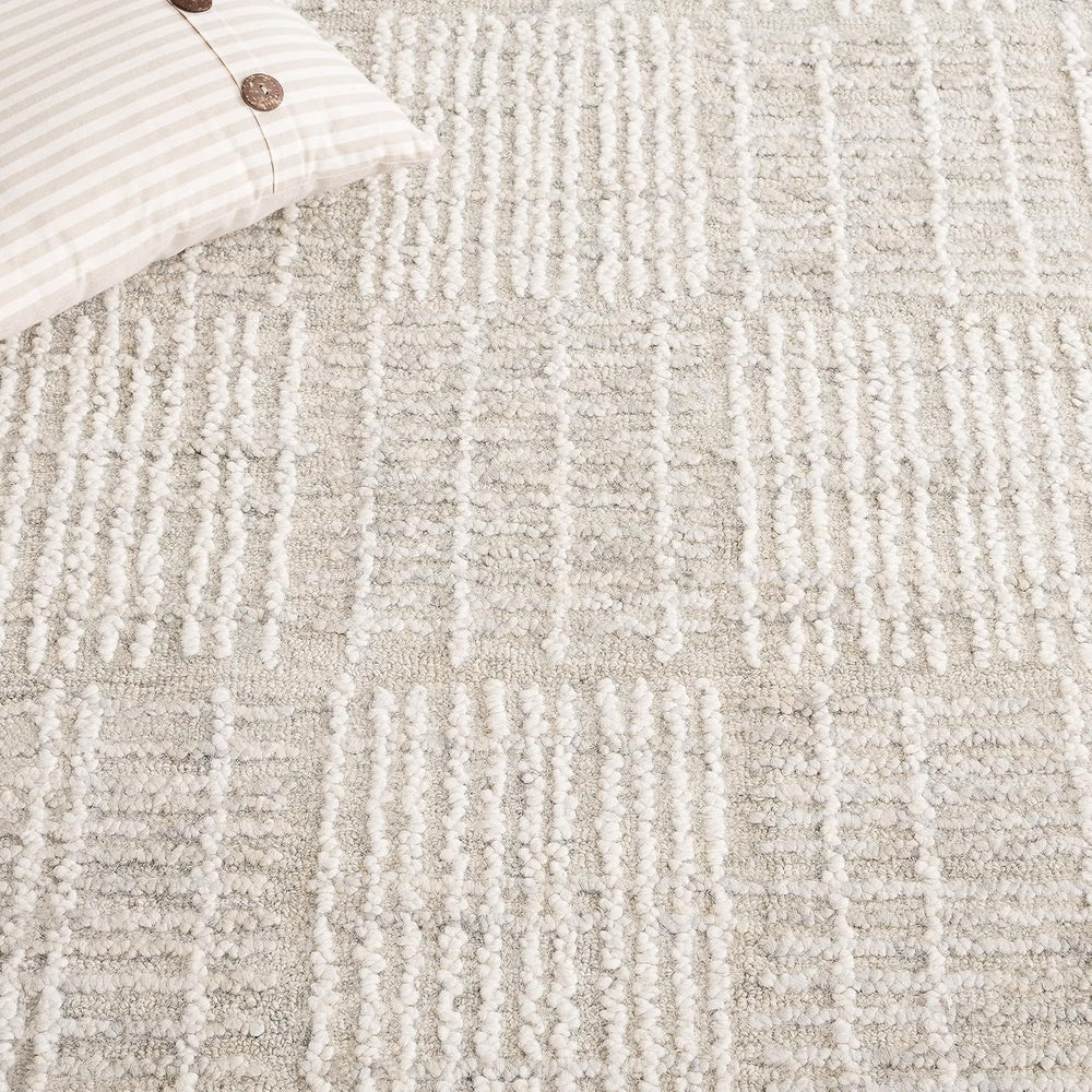 SAFAVIEH Area Rug 8x10 - Abstract Collection - Large - Grey & Ivory, Hand...
