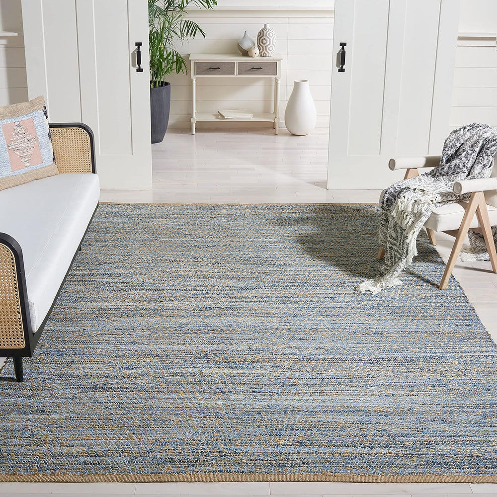 SAFAVIEH Cape Cod Collection Area Rug - 10' x 14', Natural & Blue...