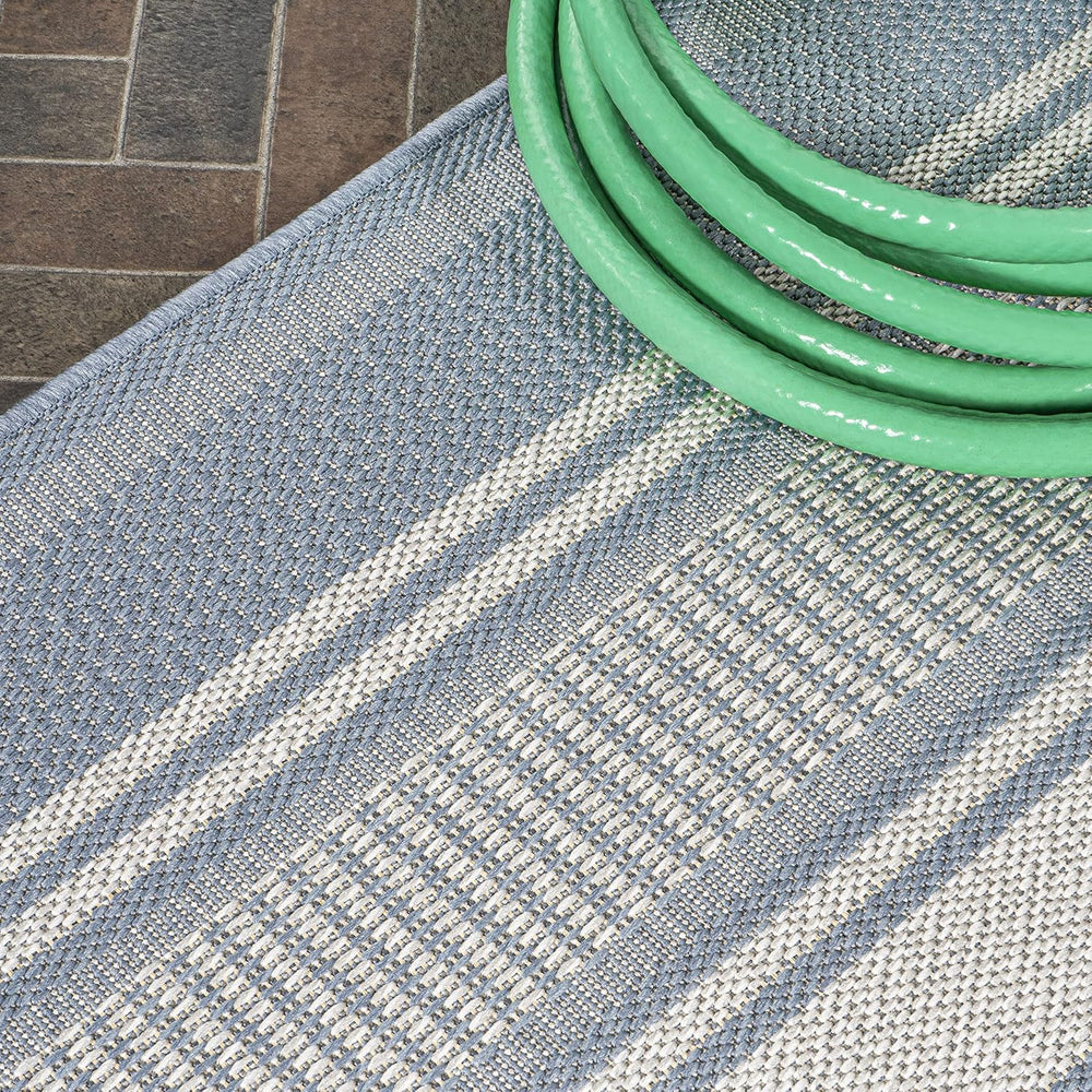 JONATHAN Y Double Stripe Indoor Outdoor Area Rug 3X5 Blue/Light Gray, Haynes ...