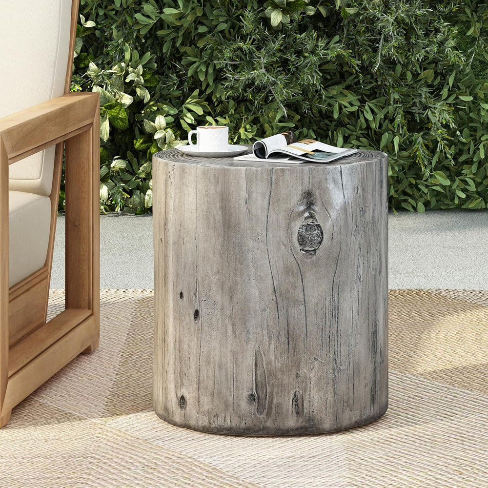 Christopher Knight Home Pawn 17" H MGO Outdoor Side Table with Tree-Stum...