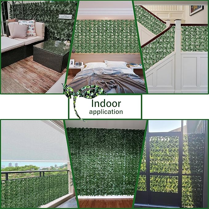 Artificial Fence Privacy Screen: 5FT x 20FT UV-Anti Faux Greenery Backdrop Iv...