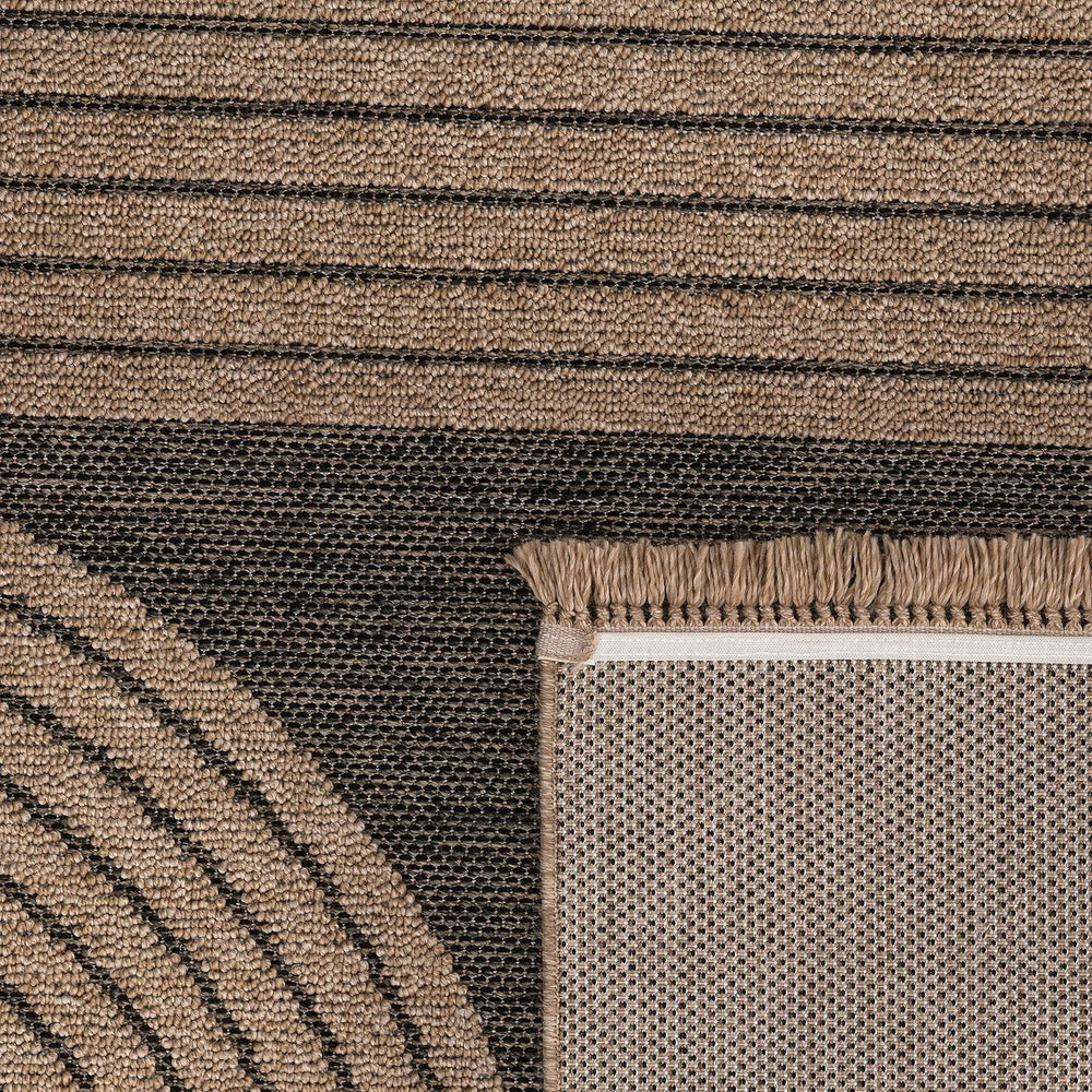 Paco Home in- & Outdoor Rug Natural Look with Modern Curved Lines in Beig...