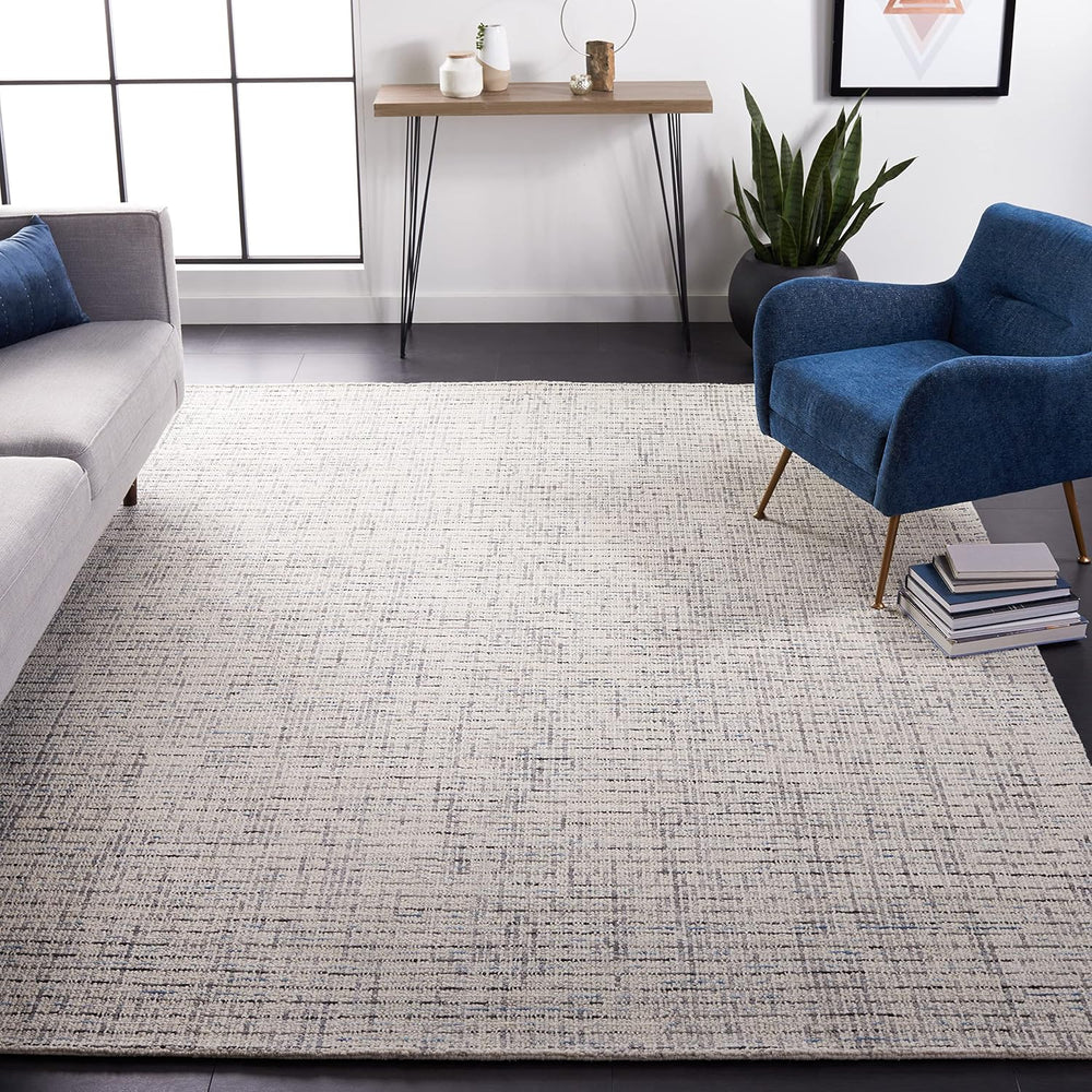 SAFAVIEH Abstract Area Rug 10x14, Wool Handmade Grey & Ivory ABT468J