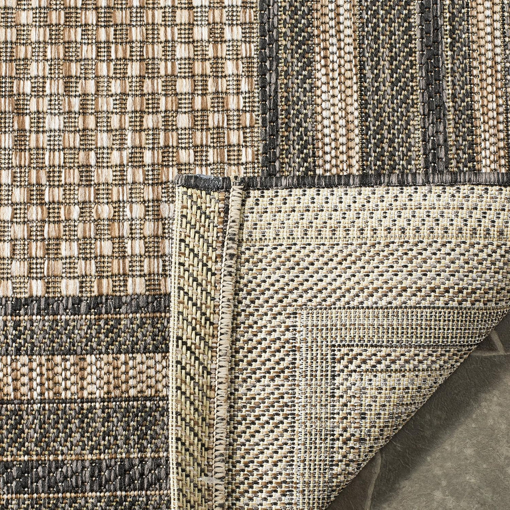 SAFAVIEH Courtyard Collection 9' x 12' Natural / Black CY8475 Indoor/...