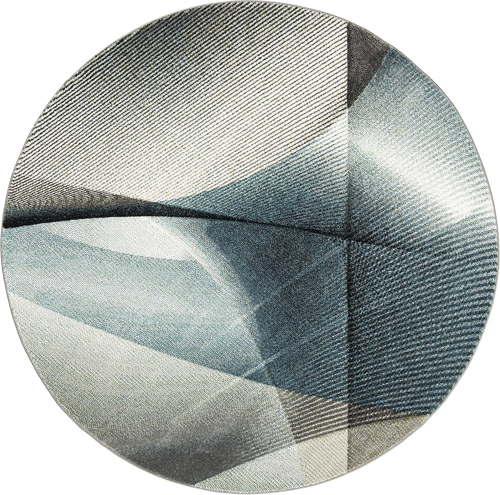 SAFAVIEH Hollywood Collection Area Rug - 9' Round, Grey & Teal, Mid-C...