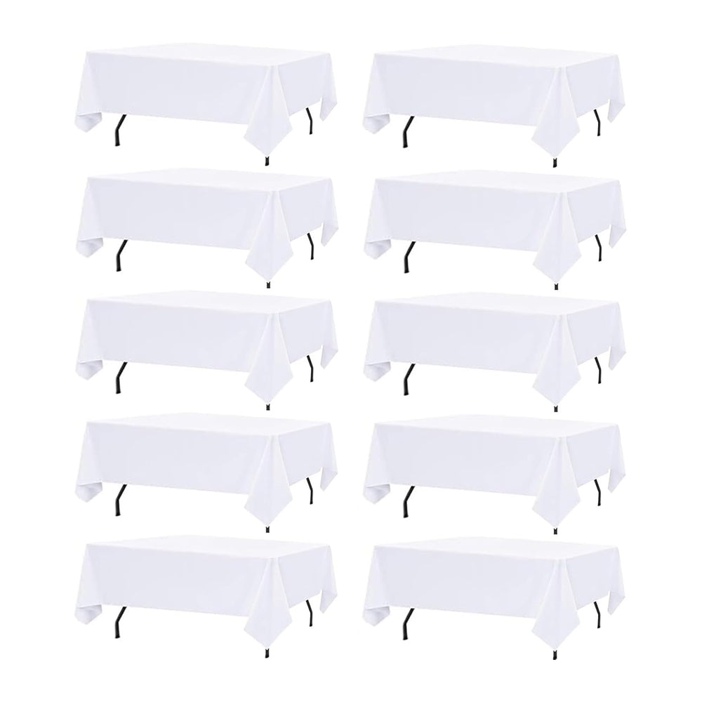 10 Pack White Table Cloth Rectangle Table Cloths for 8 Foot Rectangle Tables ...