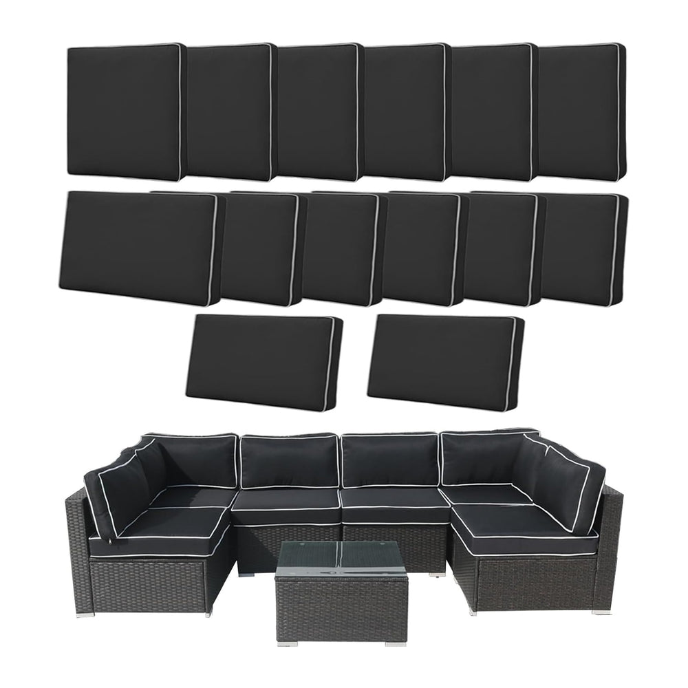 14 Pcs Patio Cushion Covers Replacement Outdoor Couch Cushions Covers Splashp...
