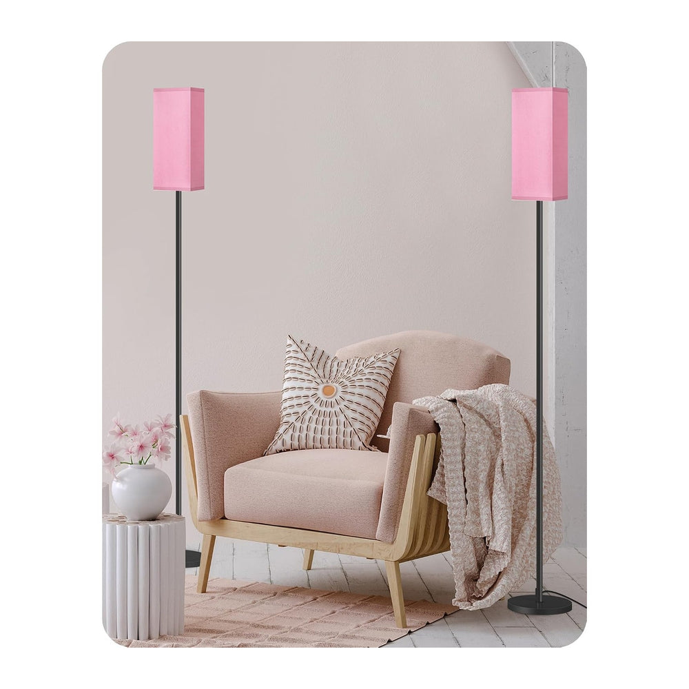 2 Pack Floor Lamp, Pole Lamp with Foot Switch, Modern Standing Lampshade, Min...