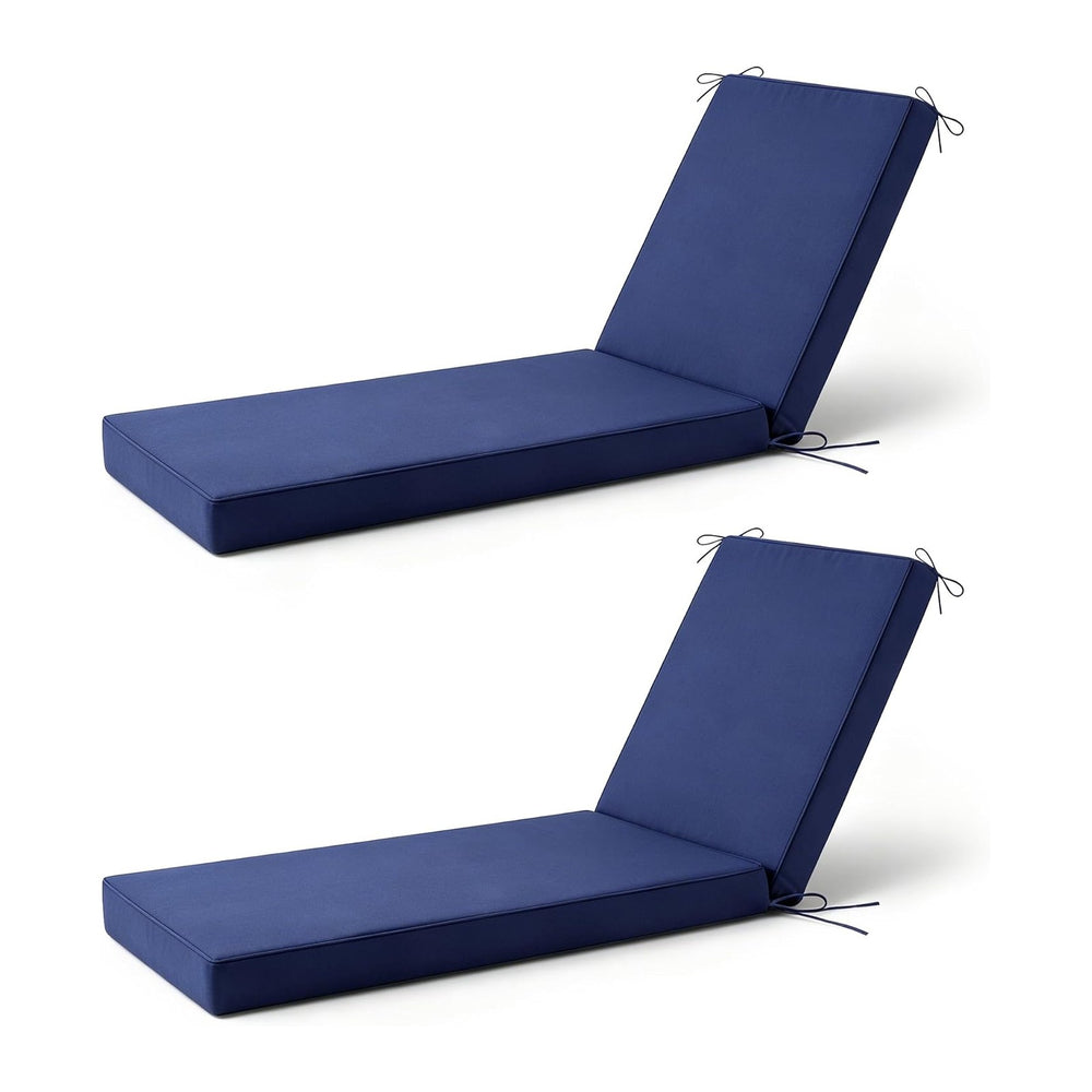 2 Pcs Chaise Lounge Cushions Outdoor, 72x 21x 3 Inch Waterproof & Fade-Re...