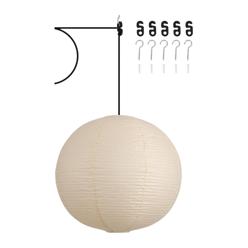 20in Paper Lanterns Plug in Hanging Lamp Off-White 19.7FT Cord