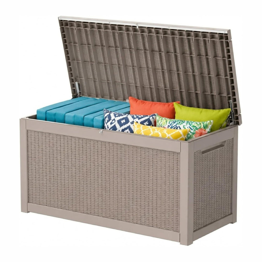 320 Gallon Outdoor Storage Box Resin Deck Box All Weather Waterproof Large Lo...