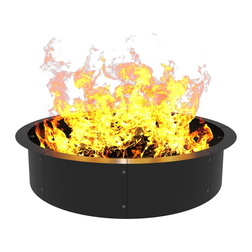 36-Inch Round Outdoor Fire Pit Ring Insert Firepit Kit, Black