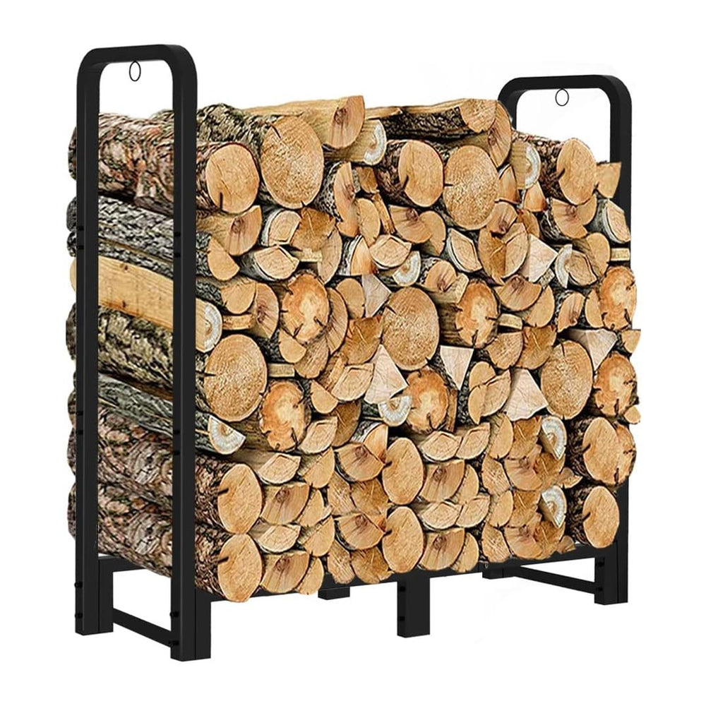 3FT Firewood Rack Stand Heavy Duty Logs Holder for Outdoor Indoor Fireplace M...