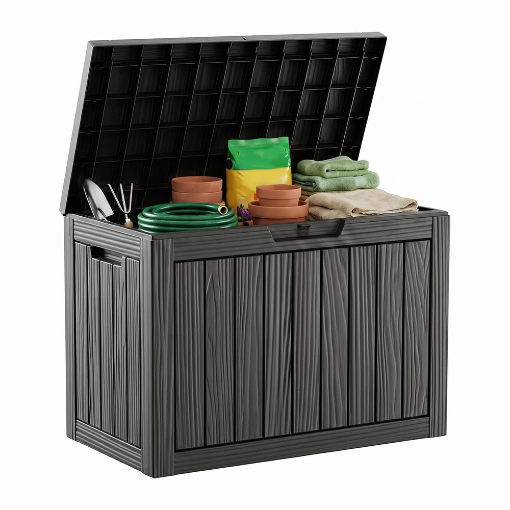 50 Gallon Outdoor & Indoor Deck Storage Box, Waterproof Lockable Patio St...