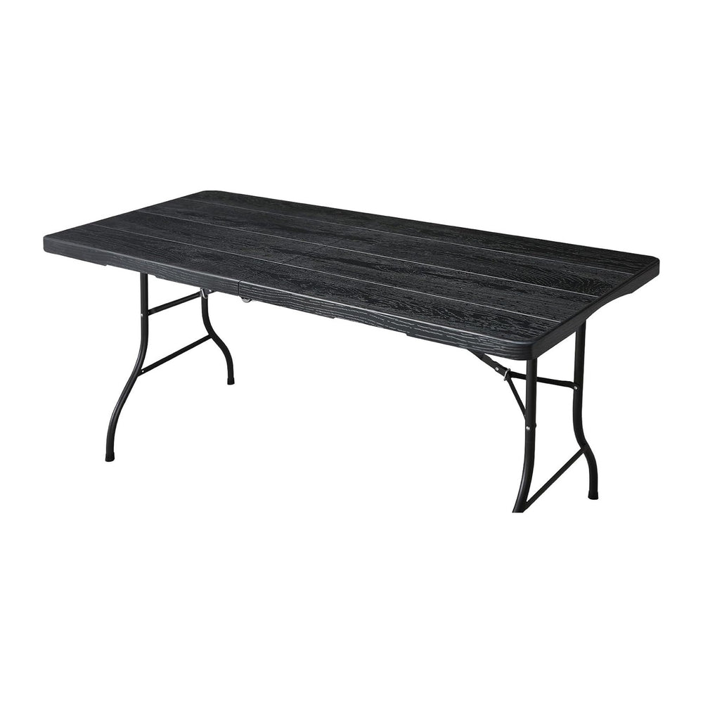 6ft Folding Table, Portable Heavy Duty Plastic Fold-in-Half Utility Table for...