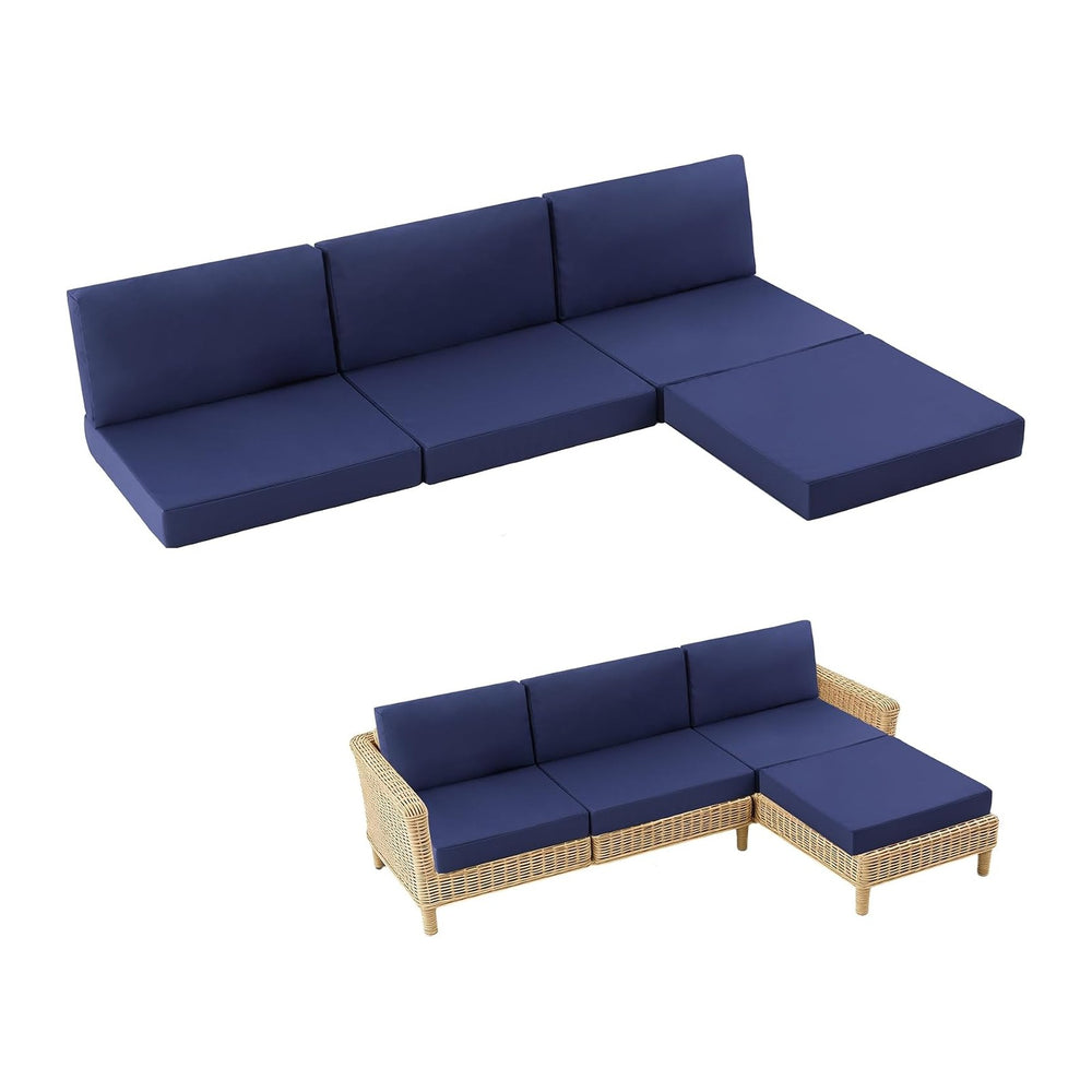 7-Piece Patio Furniture Cushions Set, Replacement Outdoor Cushions for 4-Seat...