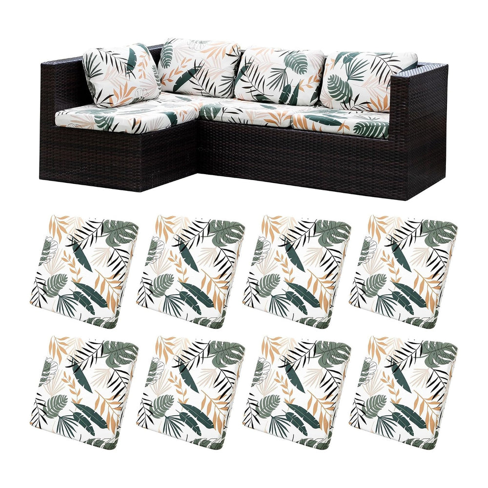 8 Pcs Outdoor Cushion Covers, Patio Sofa Cushion Covers Replacement