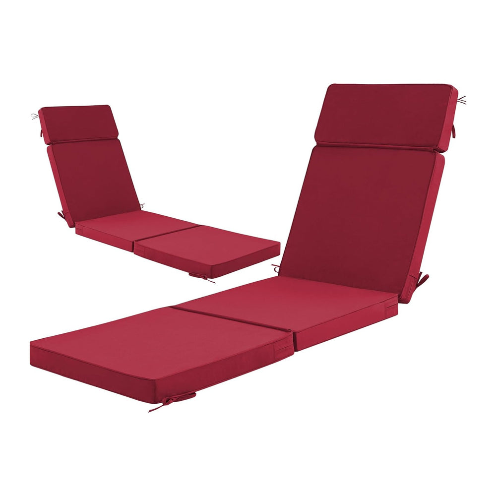 80 x 26 Inch Outdoor Chaise Lounge Cushions Set of 2 - Removable Cover, 4-Sec...