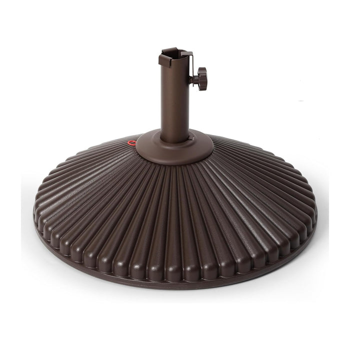 Abba Patio Umbrella Flower Base, Round Sunburst Outdoor Umbrella Stand, Table Market Yard Umbrella, Adjustment Knob, 50.7 lbs, Titanium Gold
