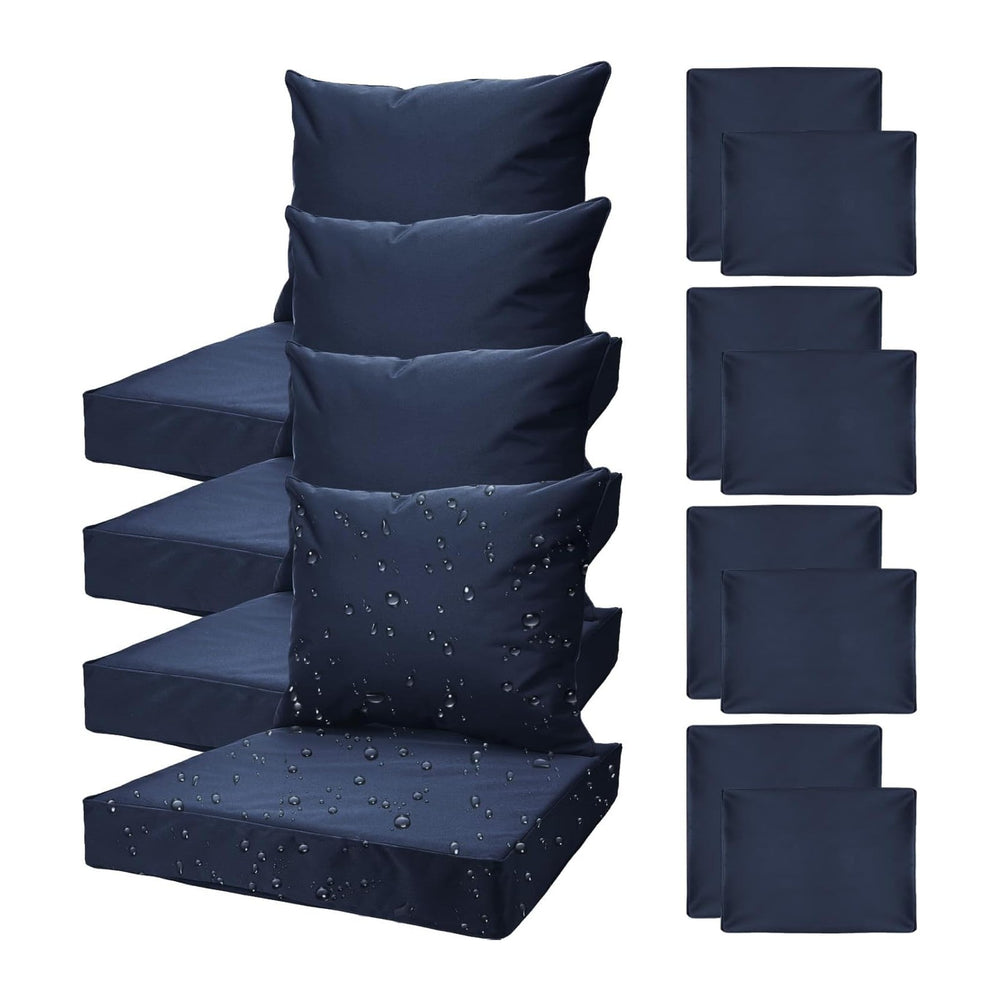 All Smiles Outdoor Patio Furniture Chair Cushion Covers 4Pcs,Navy Blue