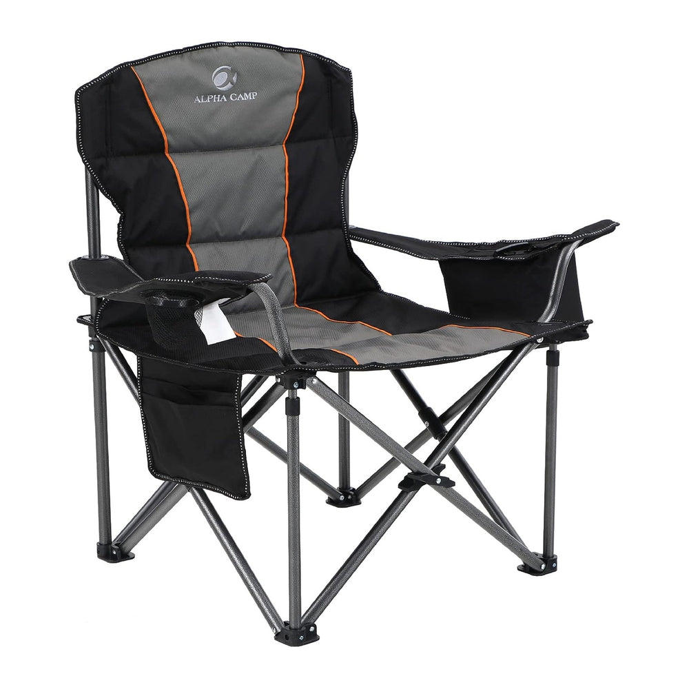ALPHA CAMP Oversized Fully Padded Camping Chairs with Lumbar Support