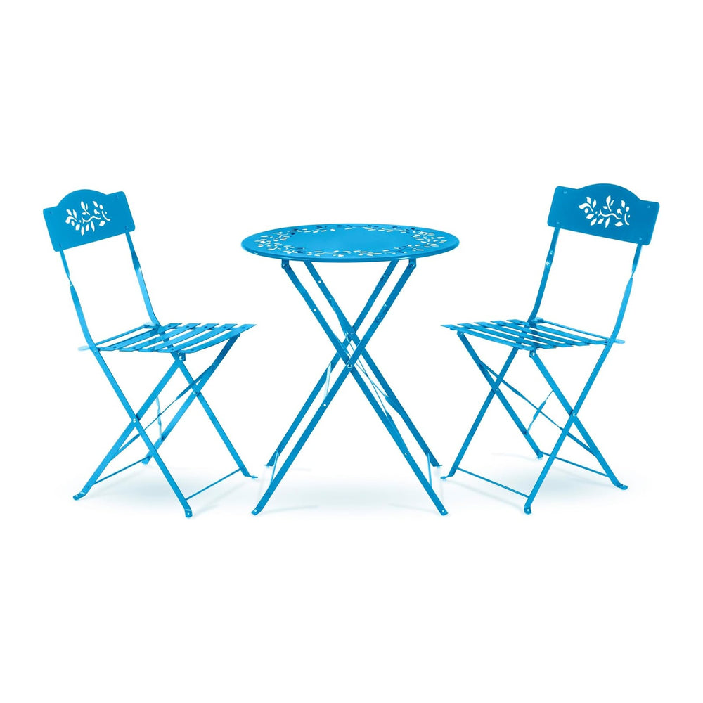 Alpine Corporation 3-Piece Bistro Set with Folding Table and 2 Chairs, Durabl...