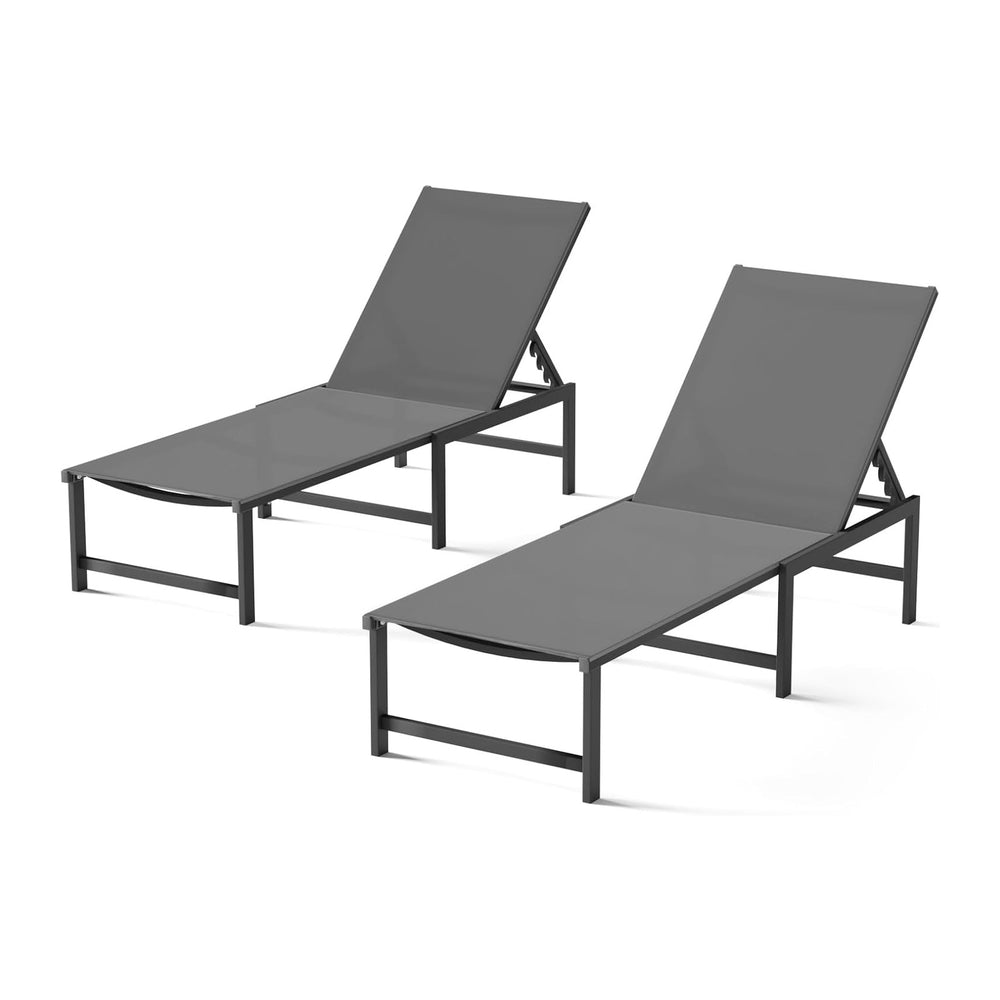 Aluminum Patio Chaise Lounge Chair Outdoor,Grey