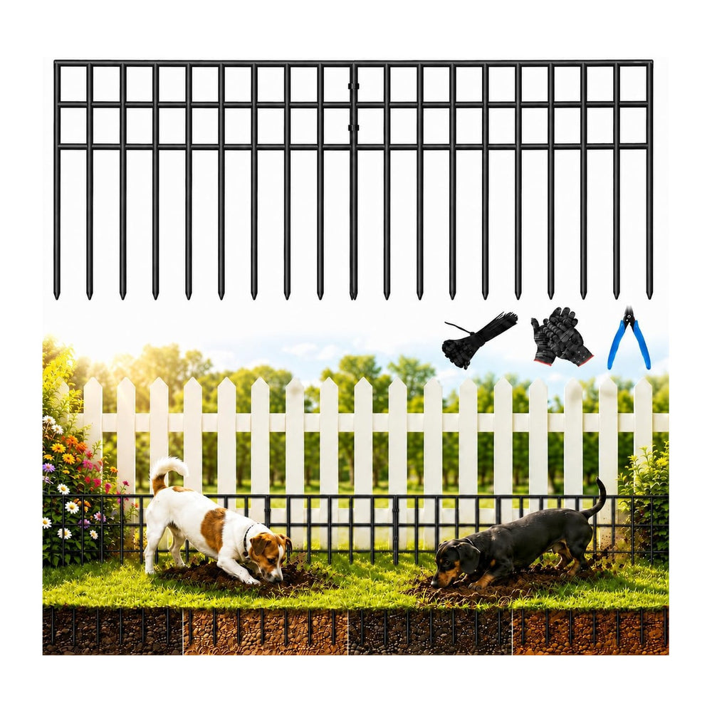 Animal Barrier Fence, 42.5ft x 13in, 30 Panels No Dig Garden Fence for Dogs