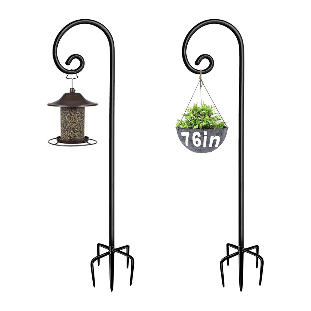 Artigarden Outdoor Shepherd Hooks 76 inch Tall for Bird Feeder (2 Packs), Adj...