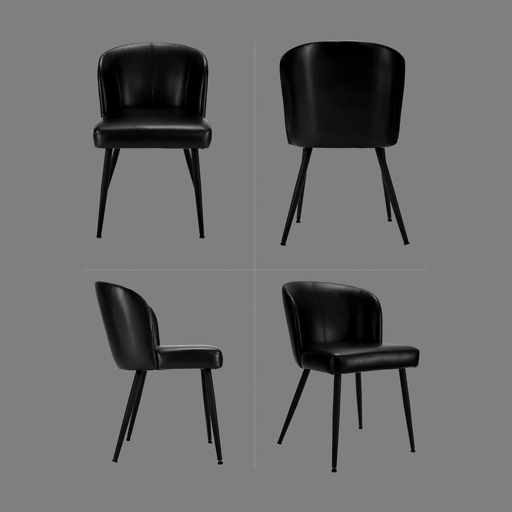 BedsPick Dining Chairs Set of 6 - PU Leather Kitchen Chairs with Metal Legs, ...