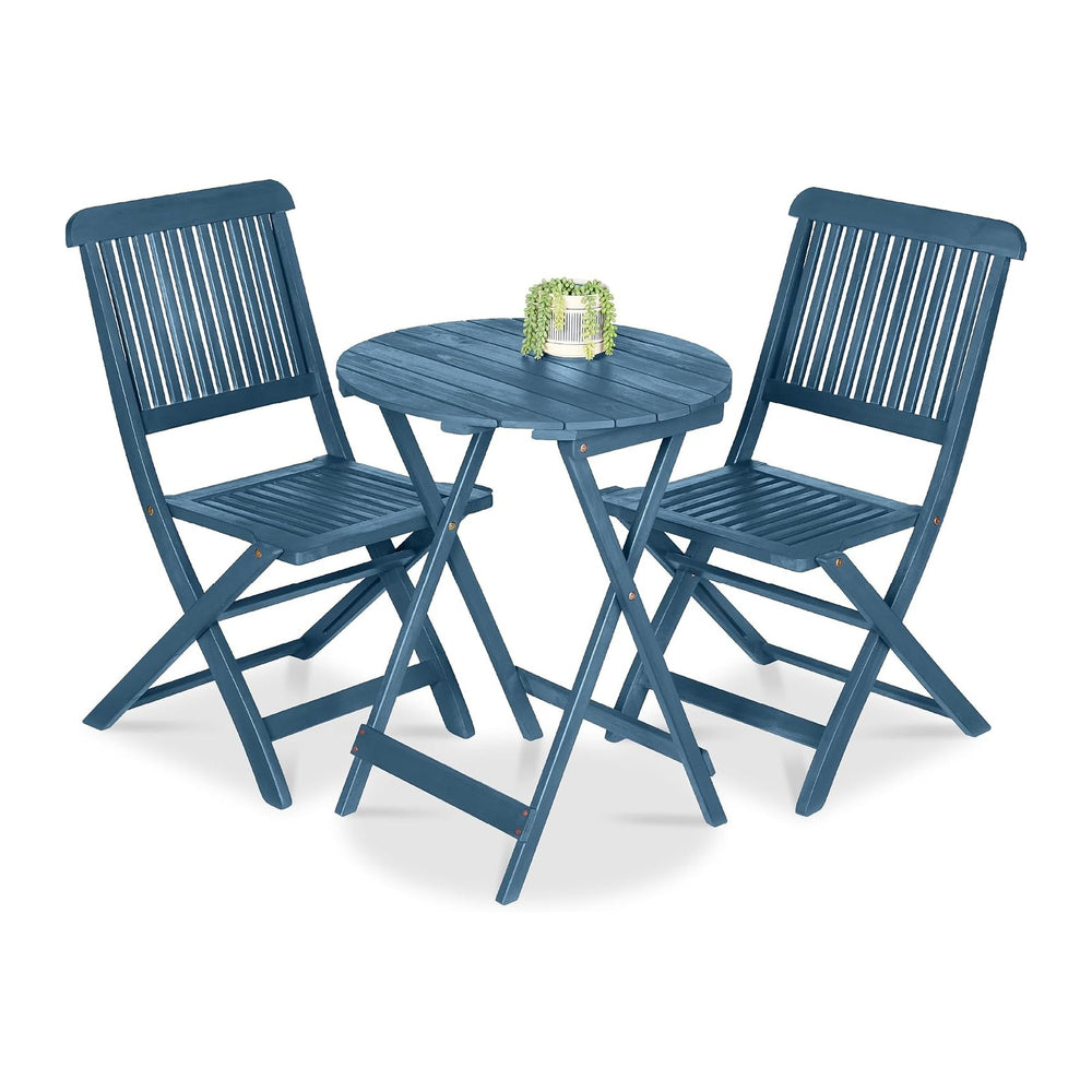 Best Choice Products 3-Piece Acacia Wood Bistro Set, Folding Patio Furniture ...