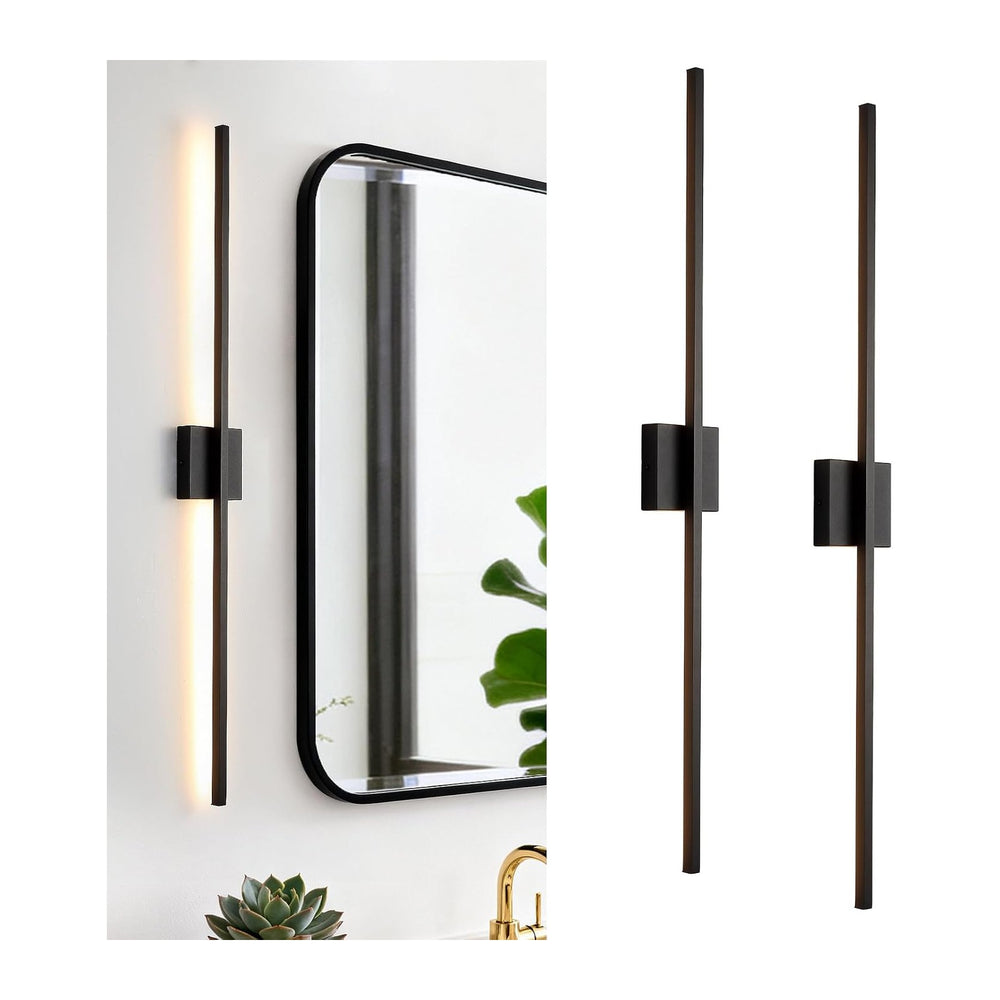 Black Wall Sconces Set of Two LED Dimmable Sconces Wall Lighting