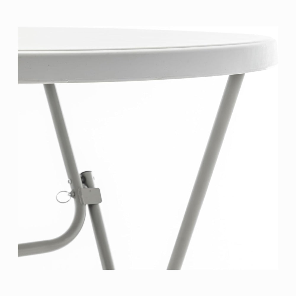 BTExpert 32" Round 43" Bar Height White Granite Plastic Folding Tab...