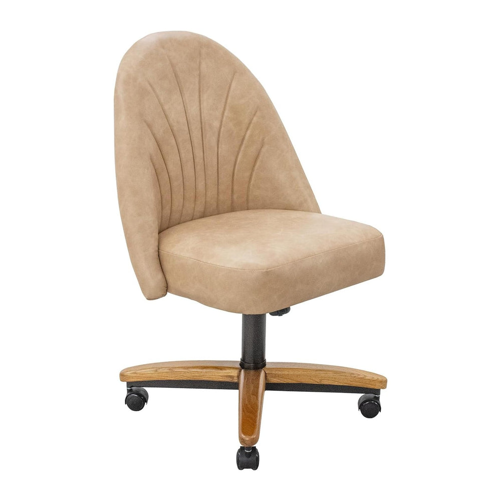 Chromcraft Landry PU Leather Swivel-Tilt Caster Chair -Chestnut-Nude-6pc