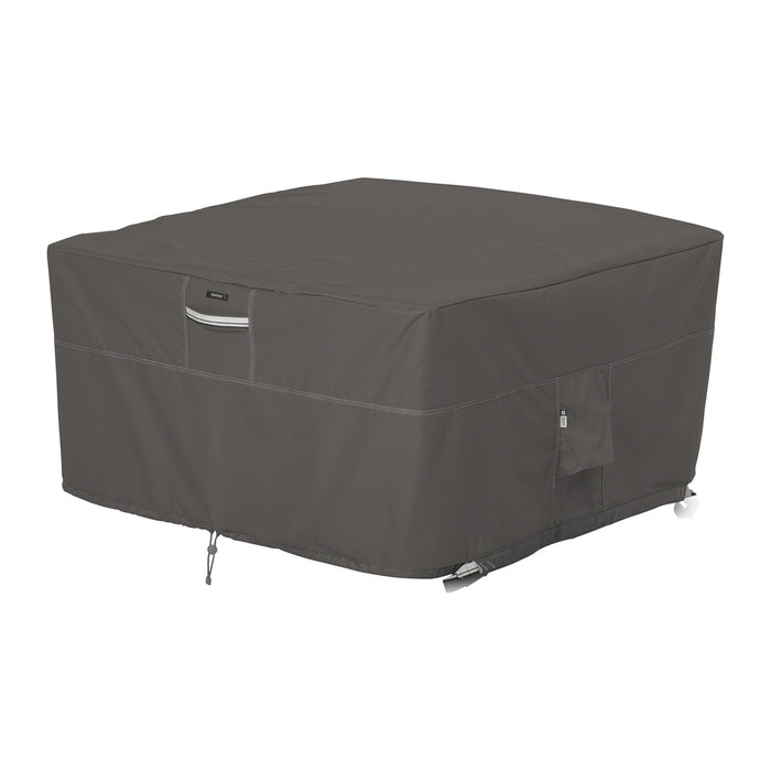 Classic Accessories Ravenna Water-Resistant 42 Inch Square Fire Pit Table Cover, Outdoor Table Cover