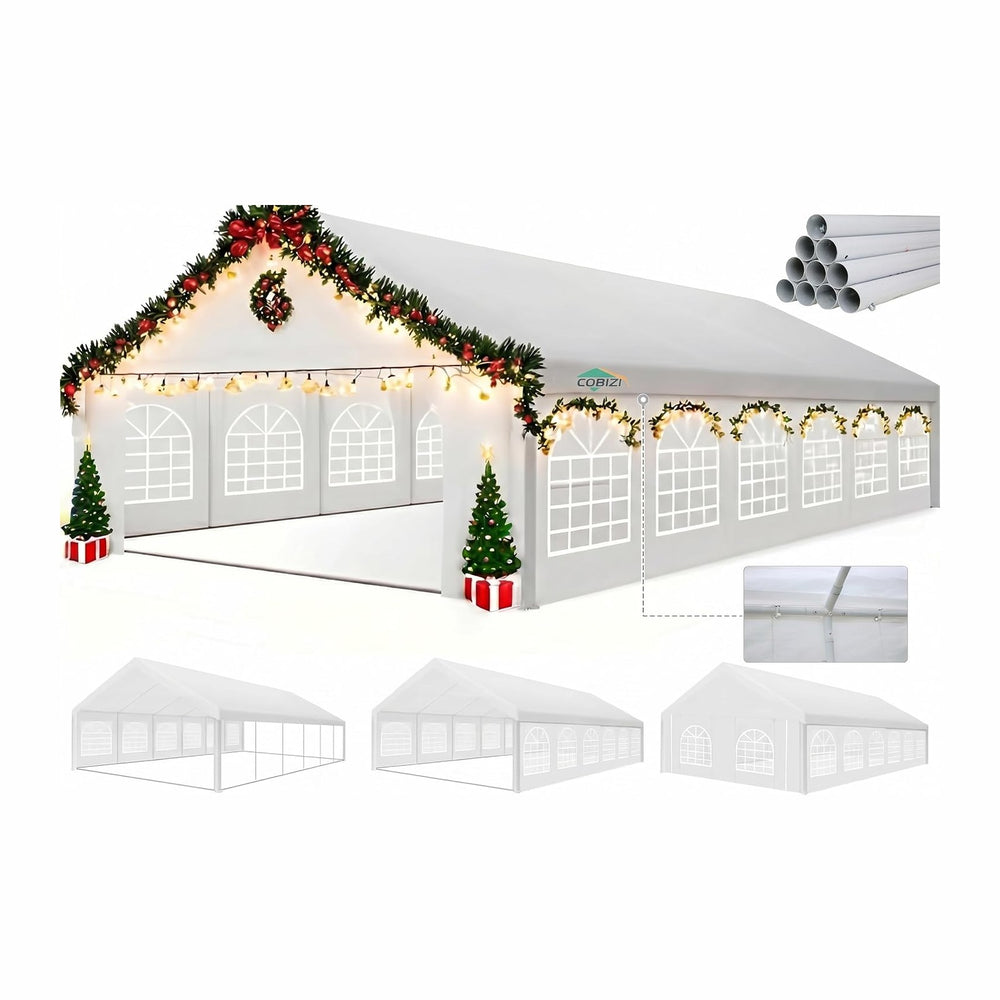 COBIZI 20x40FT Party Tent Heavy Duty Outdoor Gazebo with 12 Sidewall & 16...