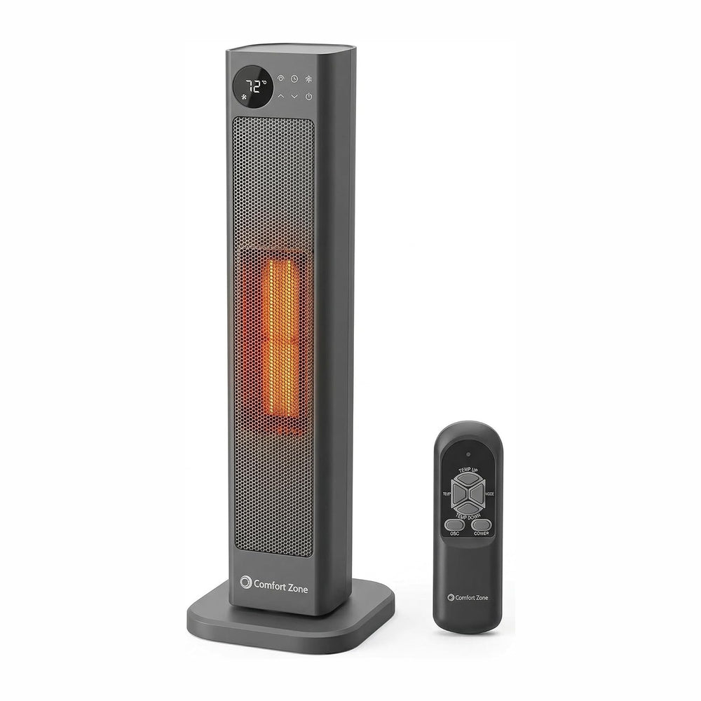 Comfort Zone 30" High Velocity Ceramic Tower Heater with LCD Display