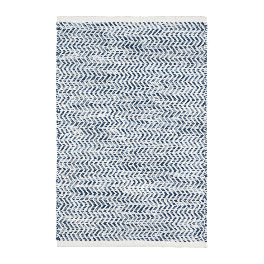 Dash & Albert Coastal Blue Geometric Handwoven Indoor/Outdoor Rug, 3'...