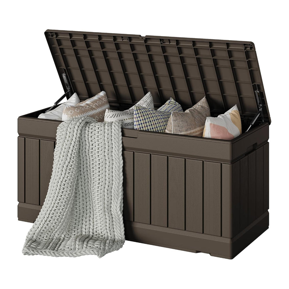 Devoko 78 Gallon Deck Box, Waterproof Resin Outdoor Storage Box