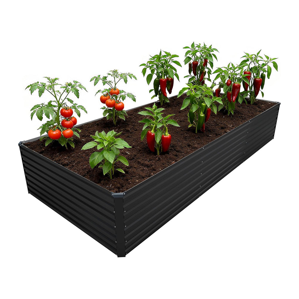 DIIYIV Galvanized Raised Garden Bed Kit Outdoor Patio,12x4x2ft Large Rectangu...