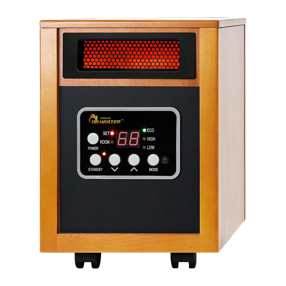 Dr Infrared Heater DR-968 Portable Space Heater, 1500-Watt, Cherry
