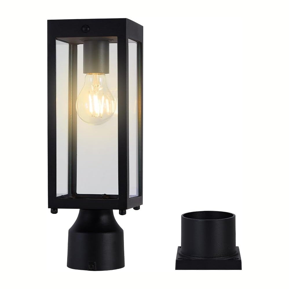 Dusk to Dawn Solar Lamp Post Light,14.5in, Matte Black